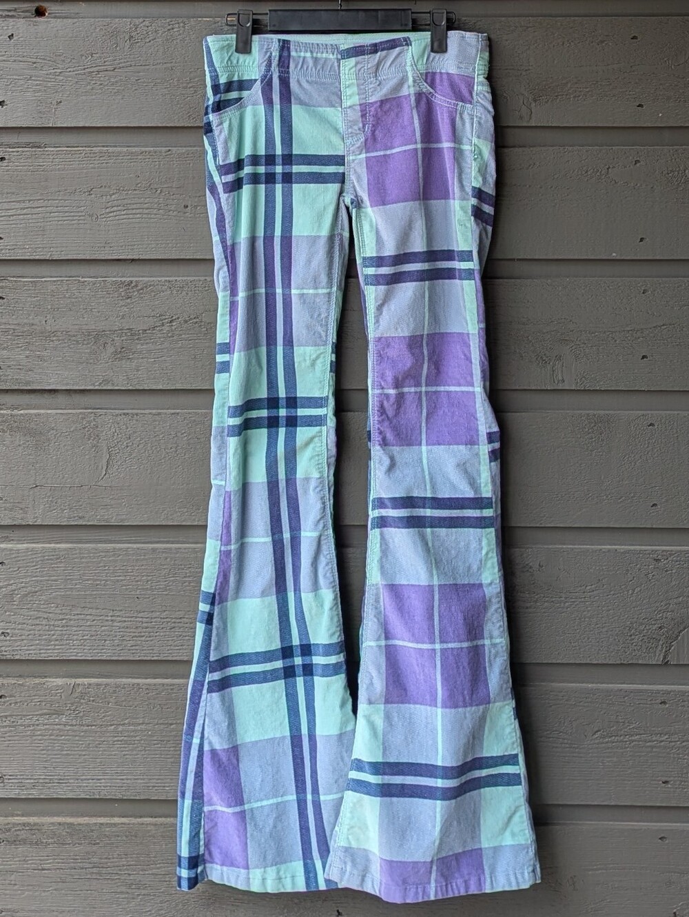 We the Free Pull On Corduroy Printed Flares Plaid Size 25 Low Rise